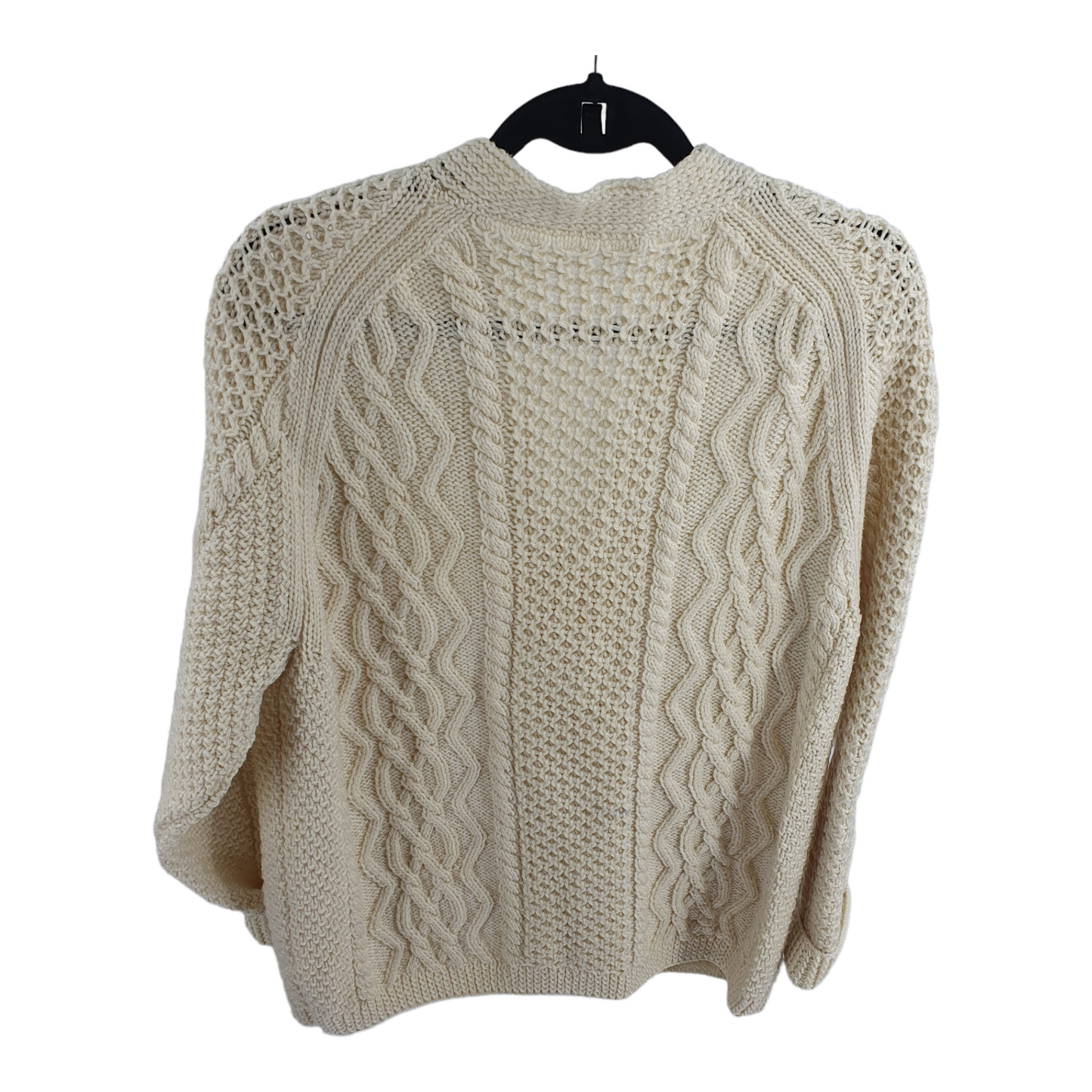 Handmade knitted Aran Cream Knit  Cardigan - M/L 46"