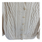 Handmade knitted Aran Cream Knit  Cardigan - M/L 46"