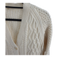 Handmade knitted Aran Cream Knit  Cardigan - M/L 46"