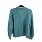 Handmade knitted cable knit Teal Cardigan - S/M 42"