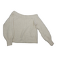 White Fluffy Crop Off Shoulder Knit - UK 12 Medium
