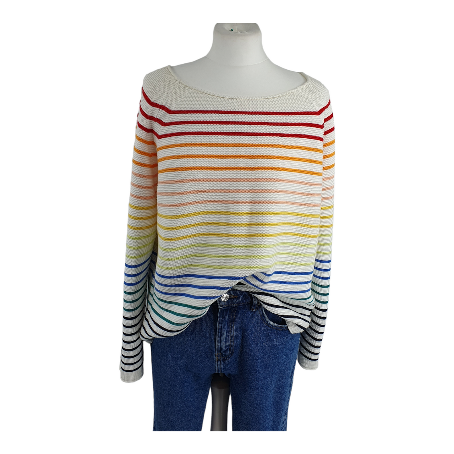 Multi colour stripe Bretin Knit Slash Neck Sweater - Next - Medium 44"