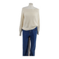 White Fluffy Crop Off Shoulder Knit - UK 12 Medium