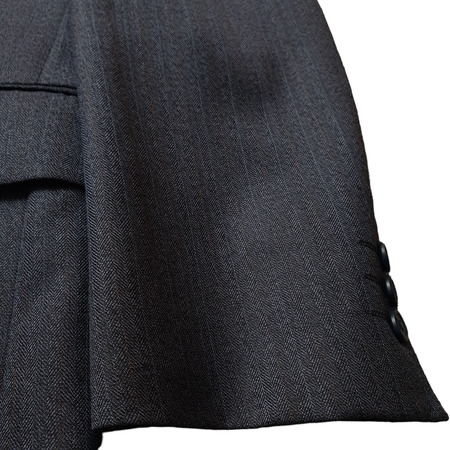 Grey Pinstripe Suit 2 Piece Single Breasted Chest 40" 50% Wool Preloved Brook Taverner Reid & Taylor