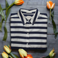 Preloved - Chicos  - Vertical Blue & White Stripe Shirt - Medium