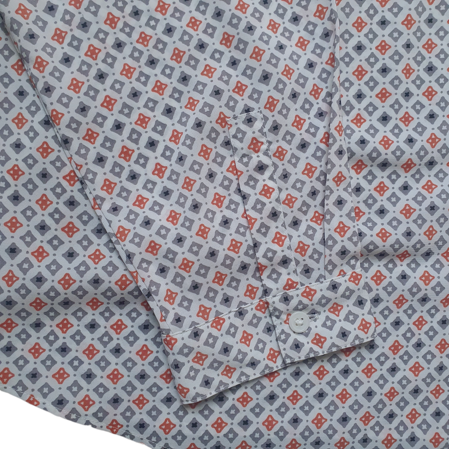 Vintage Blouse Orange Grey Print 60s 70s Style UK20 M&S 'Classic'